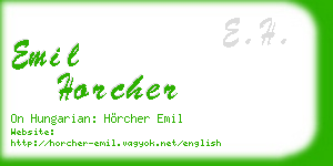 emil horcher business card